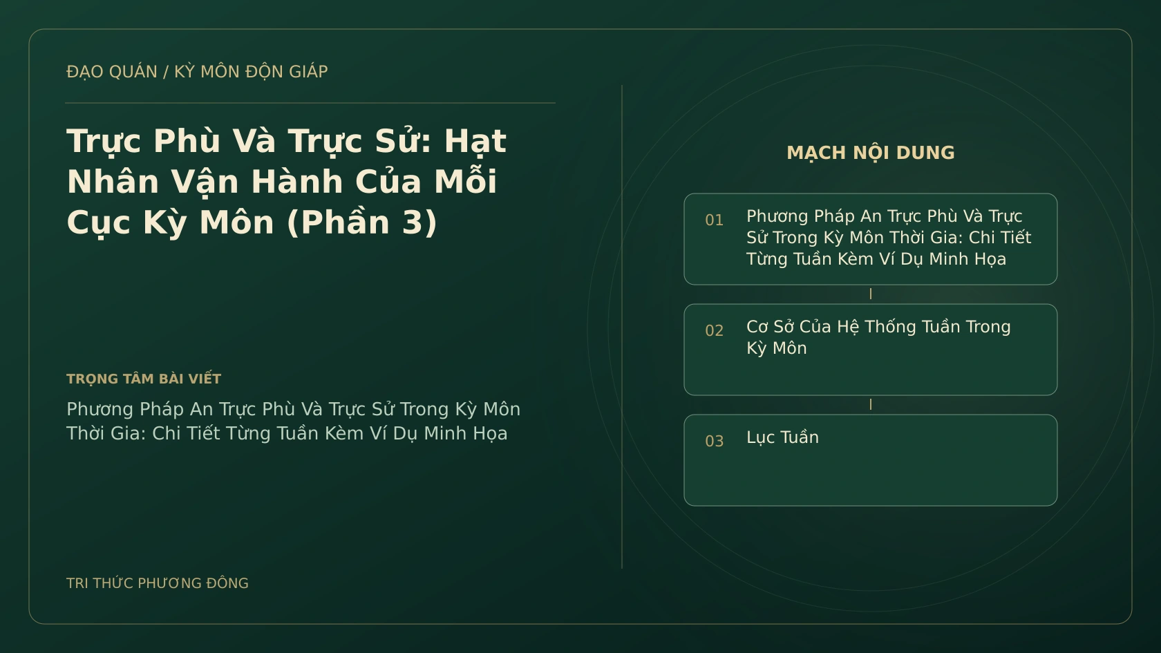 Trực Phù Và Trực Sử: Hạt Nhân Vận Hành Của Mỗi Cục Kỳ Môn (Phần 3)