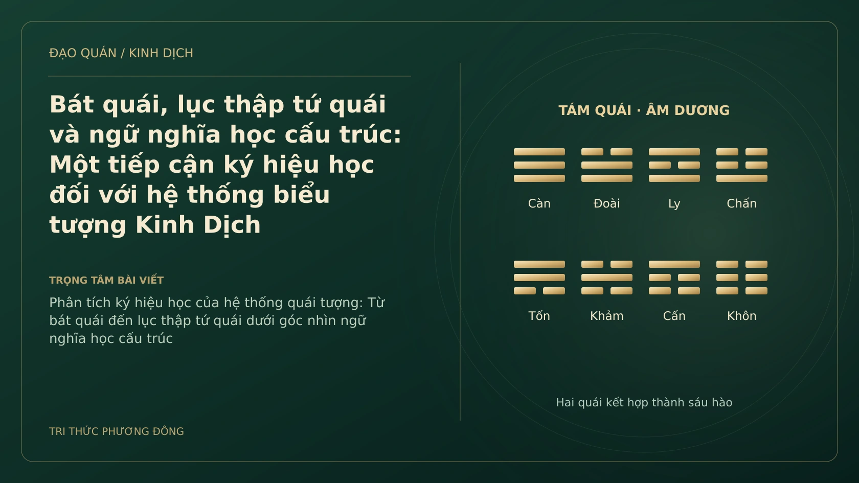 Minh họa Dịch học: Bát quái, lục thập tứ quái và ngữ nghĩa học cấu trúc: Một tiếp cận ký hiệu học đối với hệ thống biểu tượng Kinh Dịch