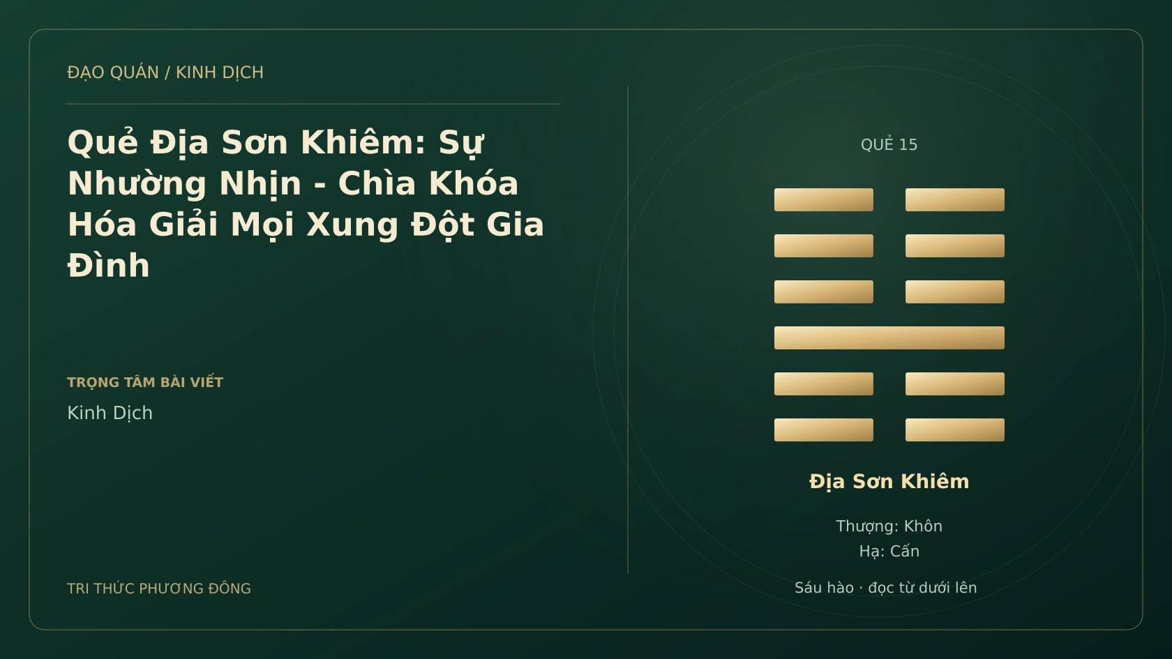 Minh họa Dịch học: Quẻ Địa Sơn Khiêm: Sự Nhường Nhịn - Chìa Khóa Hóa Giải Mọi Xung Đột Gia Đình