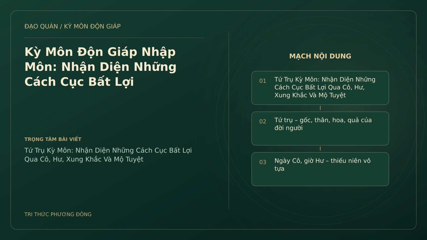Kỳ Môn Độn Giáp Nhập Môn: Nhận Diện Những Cách Cục Bất Lợi