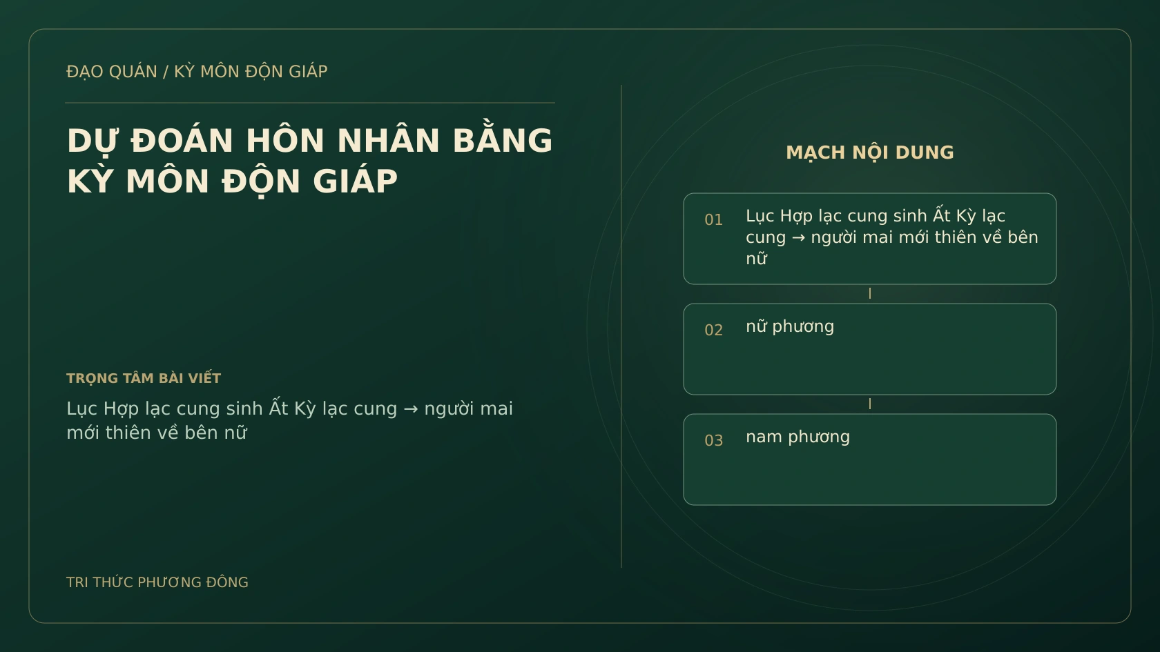 DỰ ĐOÁN HÔN NHÂN BẰNG KỲ MÔN ĐỘN GIÁP