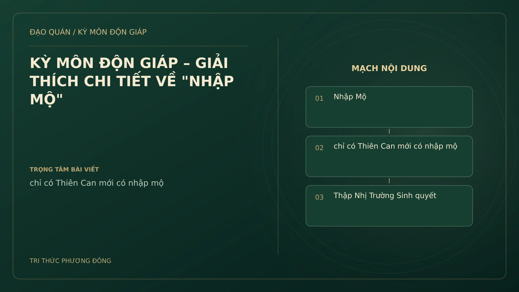 KỲ MÔN ĐỘN GIÁP – GIẢI THÍCH CHI TIẾT VỀ "NHẬP MỘ"