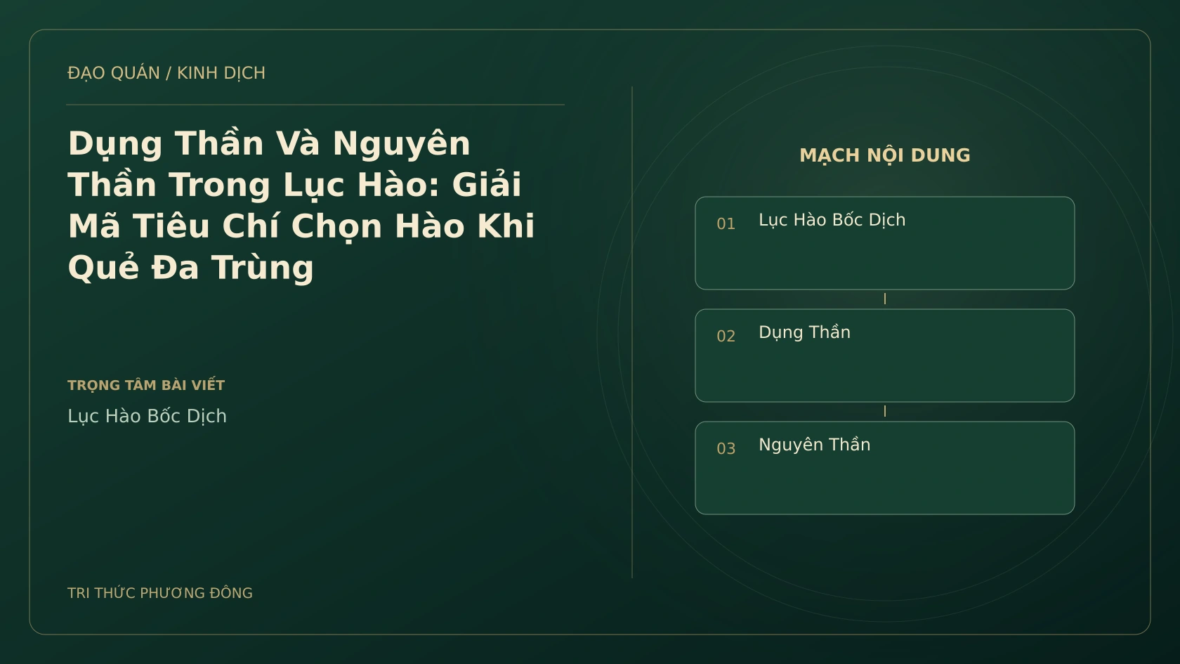 Minh họa Dịch học: Dụng Thần Và Nguyên Thần Trong Lục Hào: Giải Mã Tiêu Chí Chọn Hào Khi Quẻ Đa Trùng