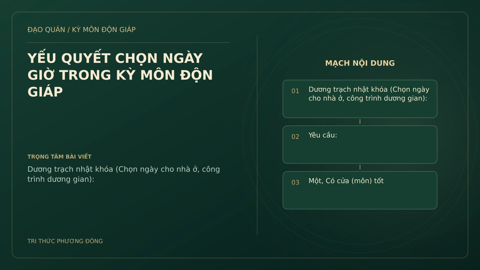 YẾU QUYẾT CHỌN NGÀY GIỜ TRONG KỲ MÔN ĐỘN GIÁP
