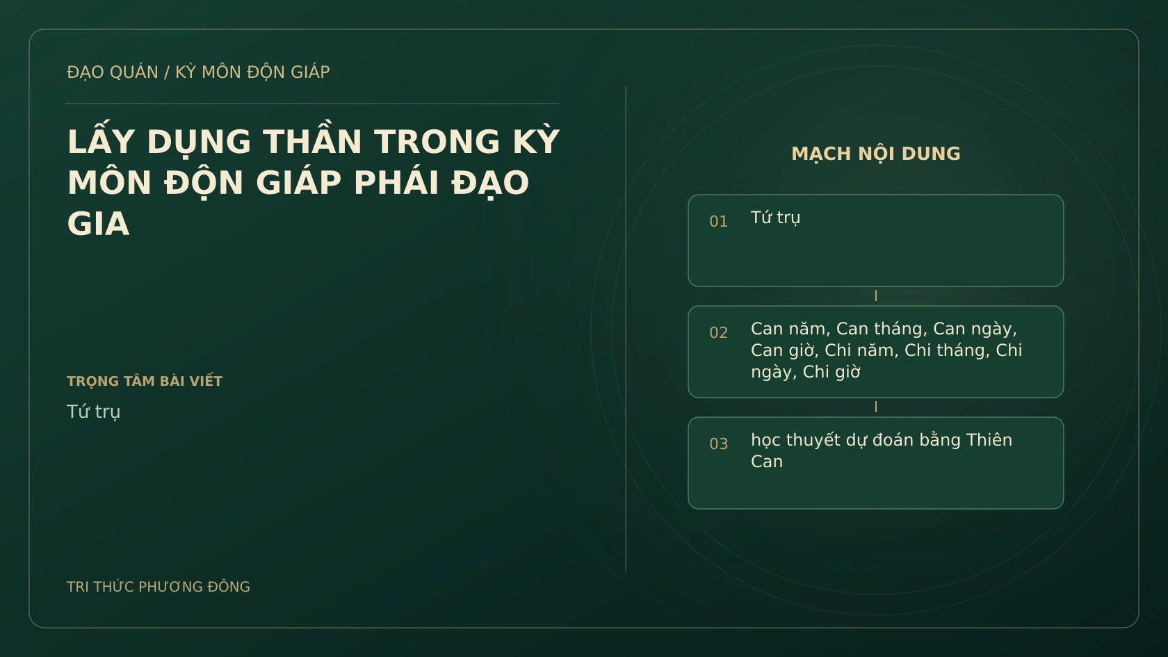 LẤY DỤNG THẦN TRONG KỲ MÔN ĐỘN GIÁP PHÁI ĐẠO GIA
