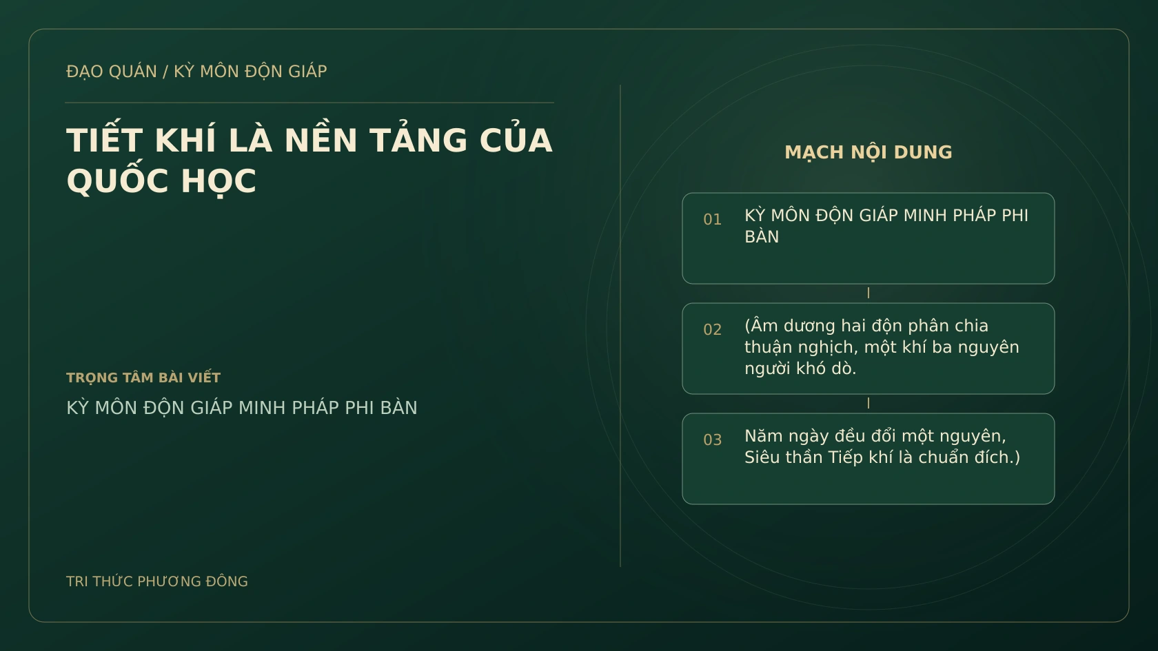 TIẾT KHÍ LÀ NỀN TẢNG CỦA QUỐC HỌC