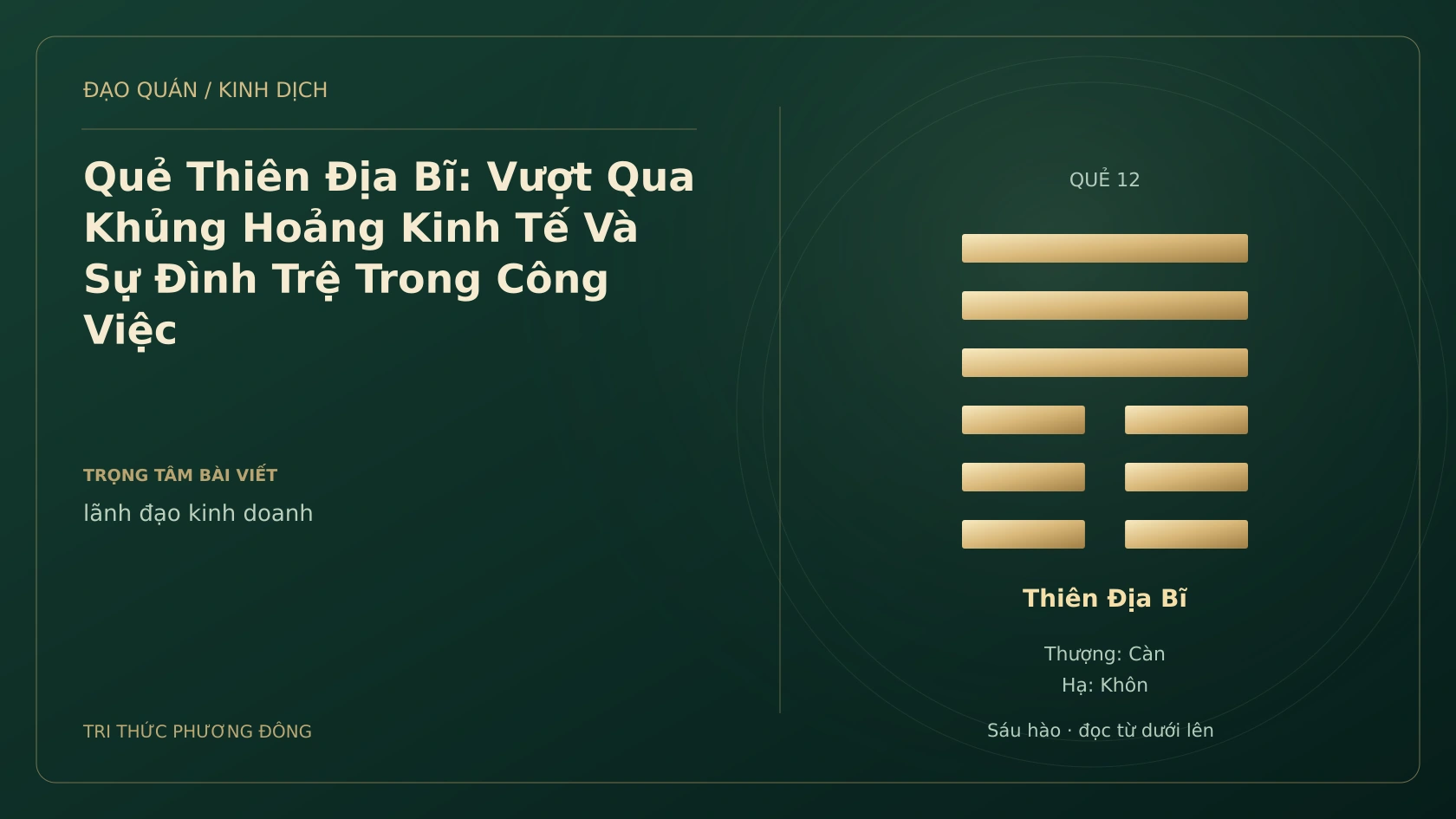 Minh họa Dịch học: Quẻ Thiên Địa Bĩ: Vượt Qua Khủng Hoảng Kinh Tế Và Sự Đình Trệ Trong Công Việc
