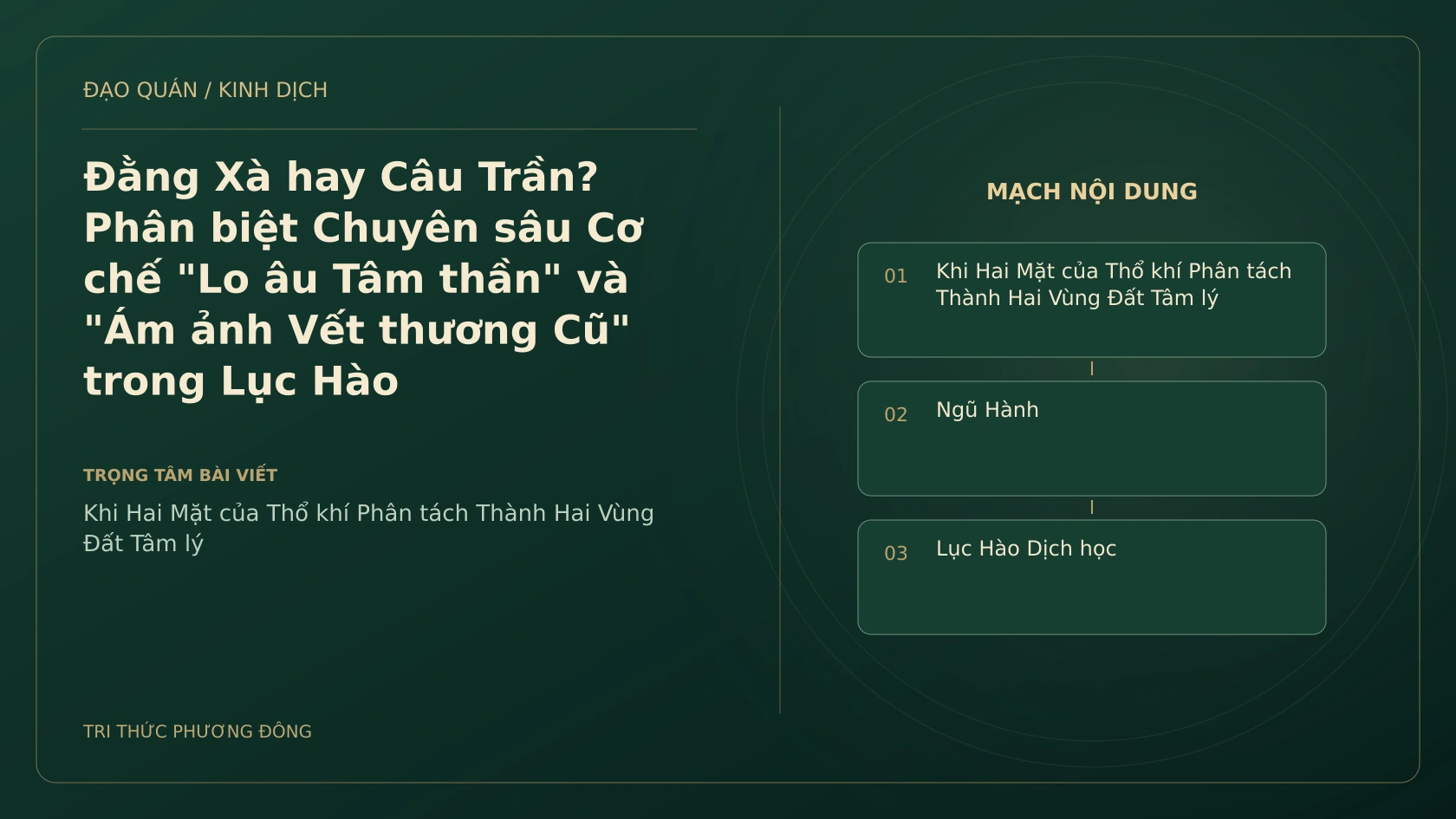 Minh họa Dịch học: Đằng Xà hay Câu Trần? Phân biệt Chuyên sâu Cơ chế "Lo âu Tâm thần" và "Ám ảnh Vết thương Cũ" trong Lục Hào