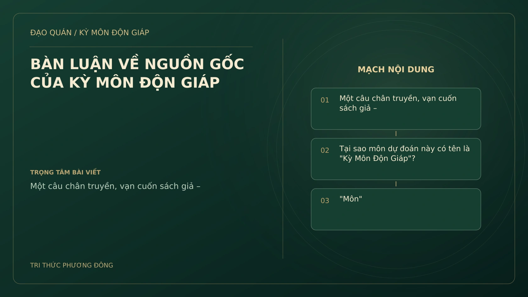 BÀN LUẬN VỀ NGUỒN GỐC CỦA KỲ MÔN ĐỘN GIÁP
