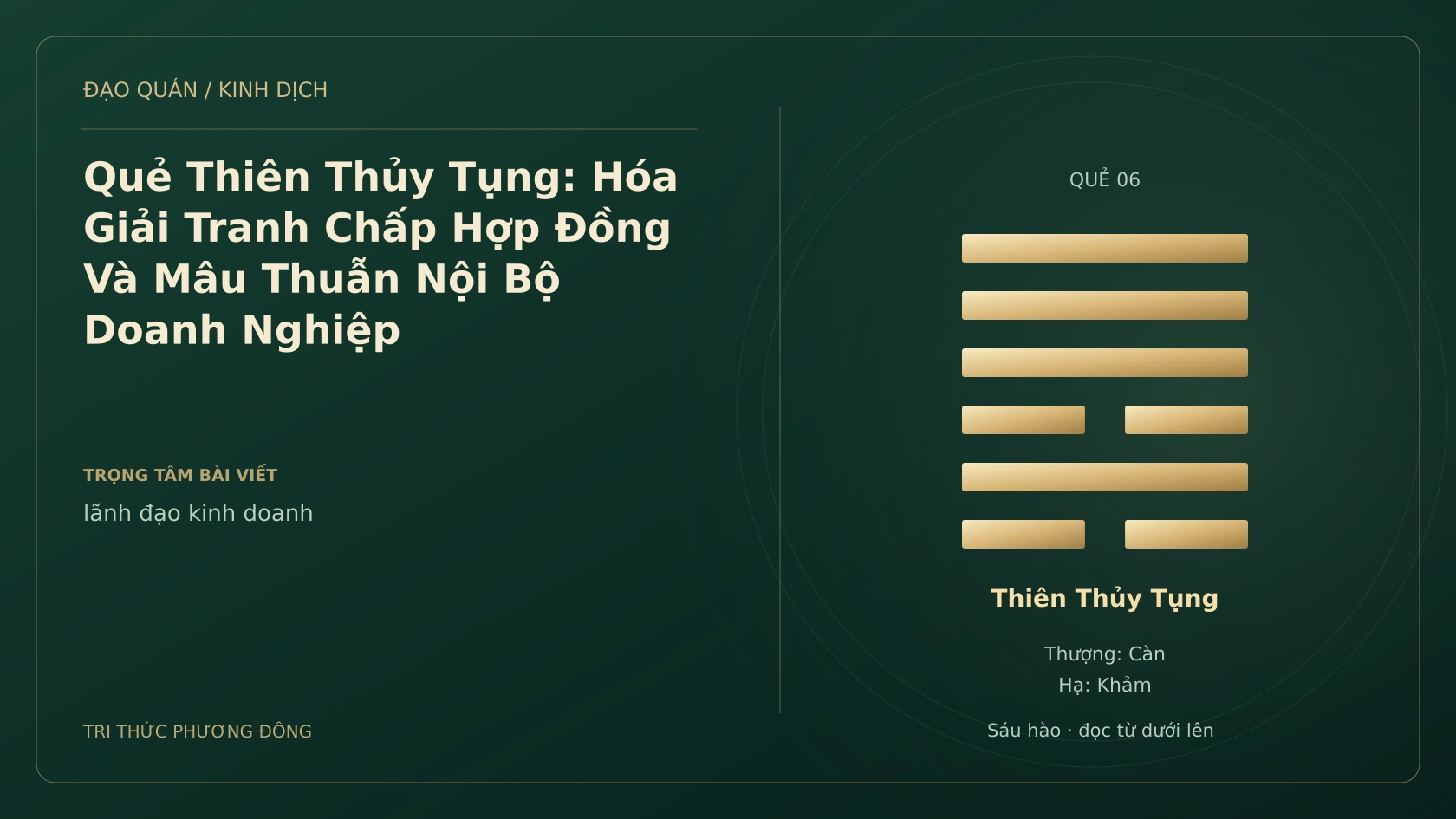 Minh họa Dịch học: Quẻ Thiên Thủy Tụng: Hóa Giải Tranh Chấp Hợp Đồng Và Mâu Thuẫn Nội Bộ Doanh Nghiệp
