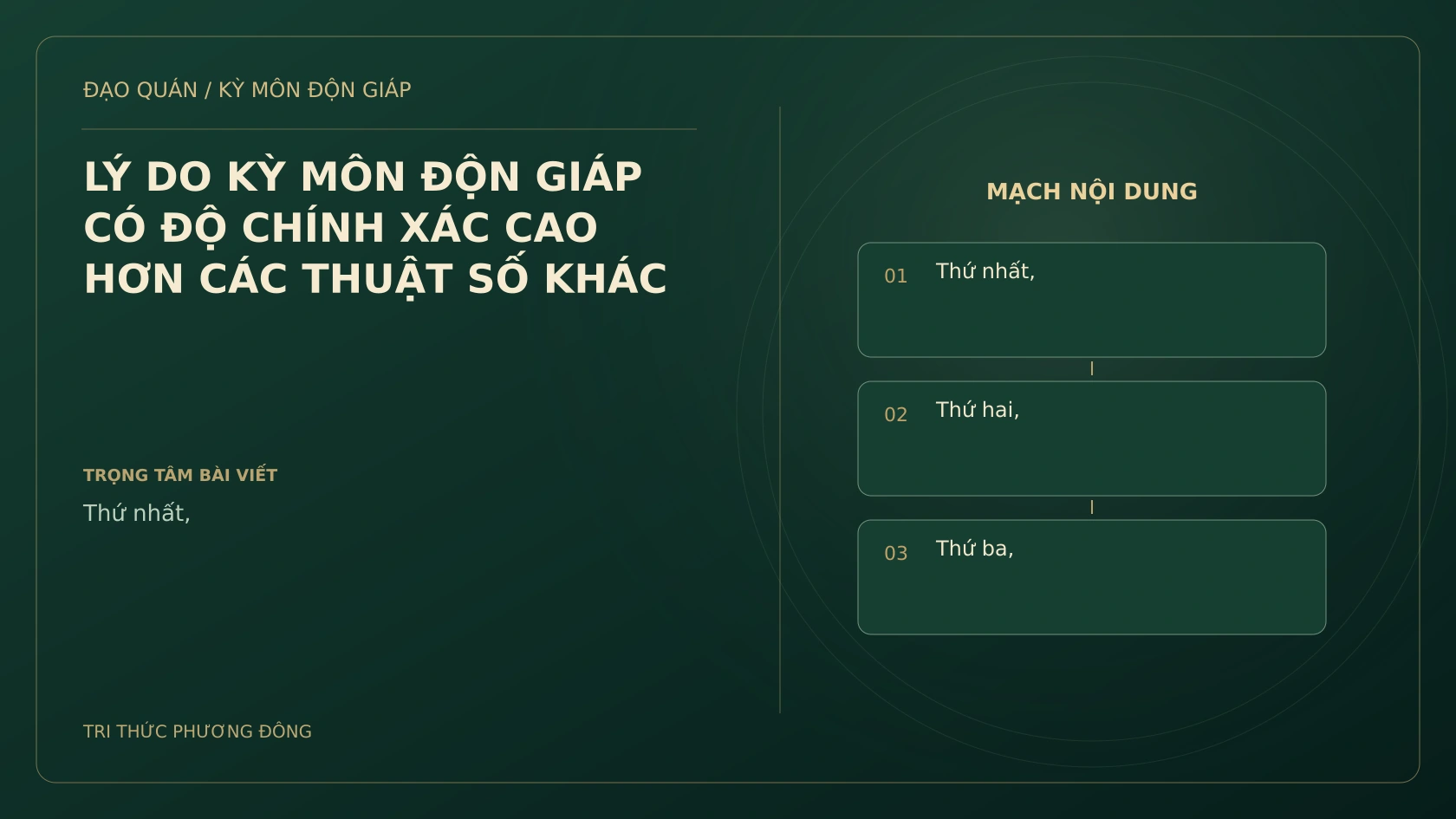 LÝ DO KỲ MÔN ĐỘN GIÁP CÓ ĐỘ CHÍNH XÁC CAO HƠN CÁC THUẬT SỐ KHÁC