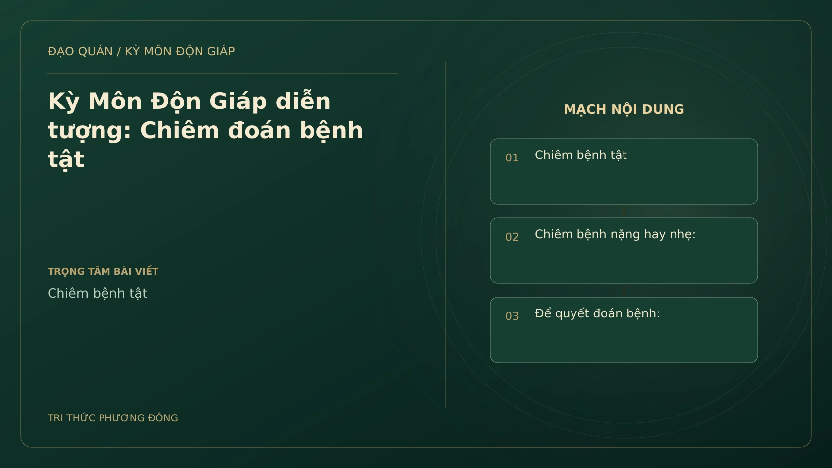 Kỳ Môn Độn Giáp diễn tượng: Chiêm đoán bệnh tật