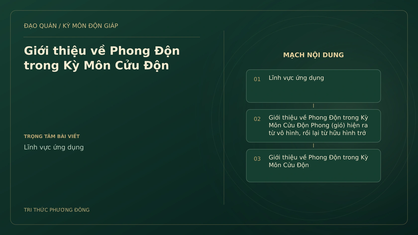 Giới thiệu về Phong Độn trong Kỳ Môn Cửu Độn
