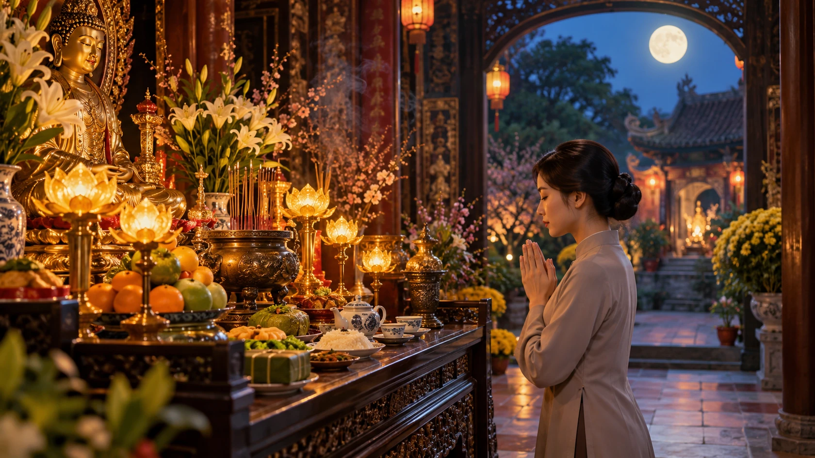Bài văn khấn cúng Tết Nguyên Tiêu