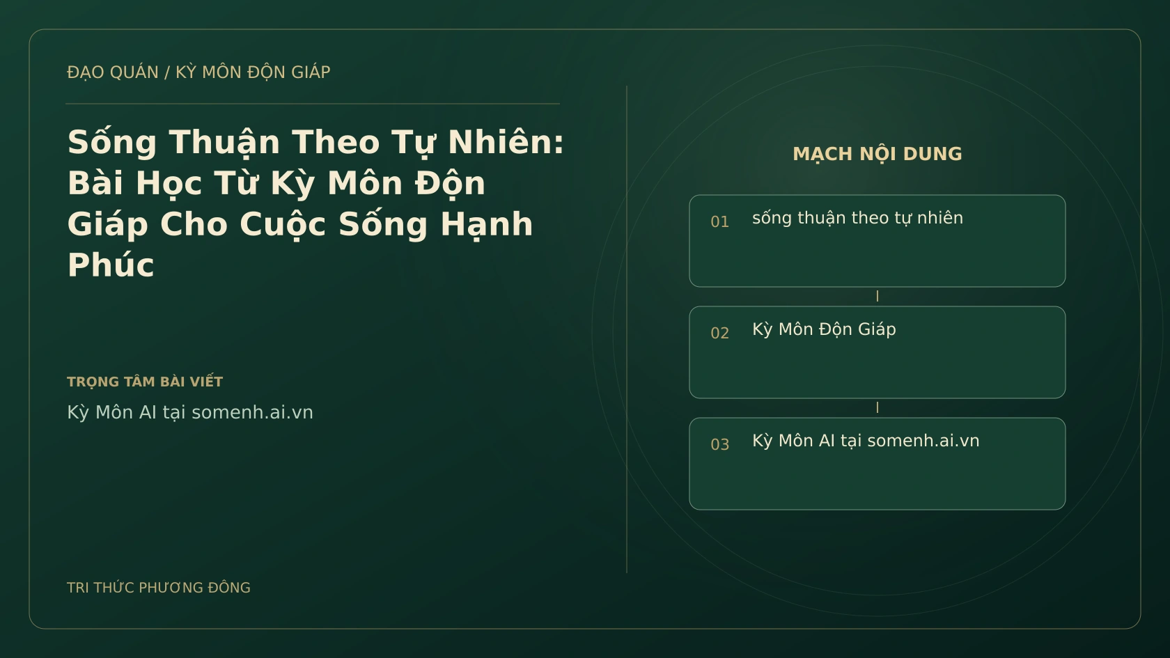Sống Thuận Theo Tự Nhiên: Bài Học Từ Kỳ Môn Độn Giáp Cho Cuộc Sống Hạnh Phúc