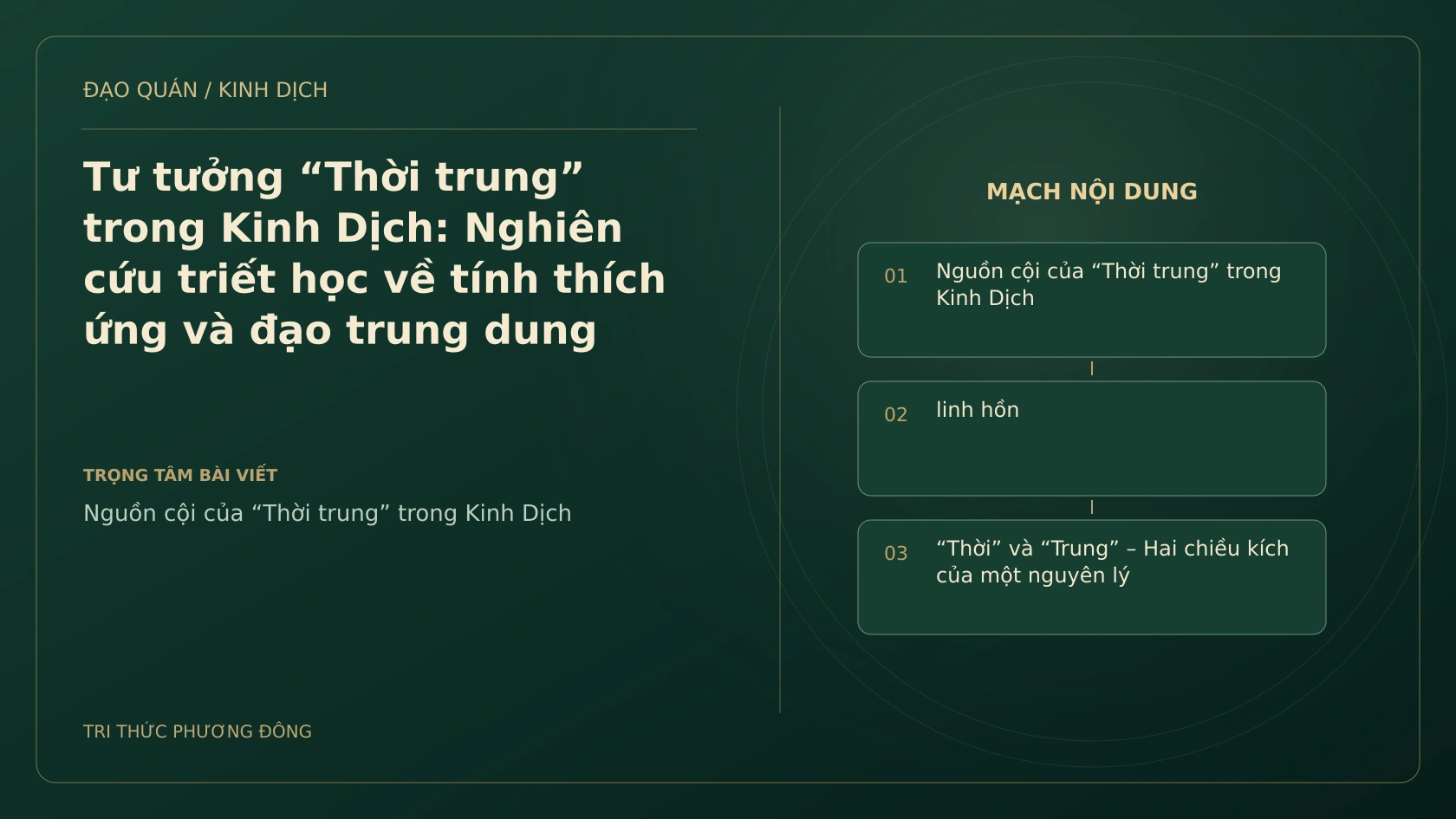 Minh họa Dịch học: Tư tưởng “Thời trung” trong Kinh Dịch: Nghiên cứu triết học về tính thích ứng và đạo trung dung