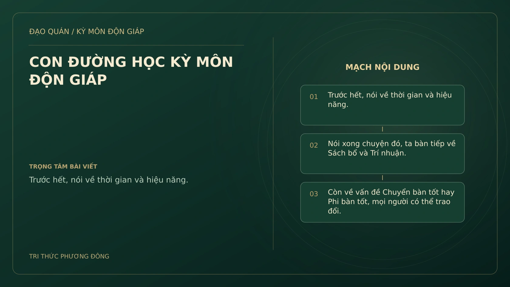 CON ĐƯỜNG HỌC KỲ MÔN ĐỘN GIÁP