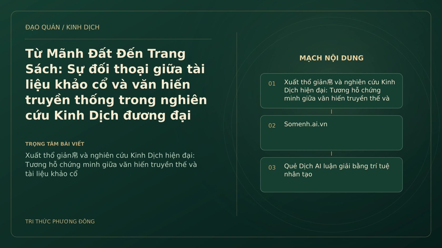 Minh họa Dịch học: Từ Mãnh Đất Đến Trang Sách: Sự đối thoại giữa tài liệu khảo cổ và văn hiến truyền thống trong nghiên cứu Kinh Dịch đương đại