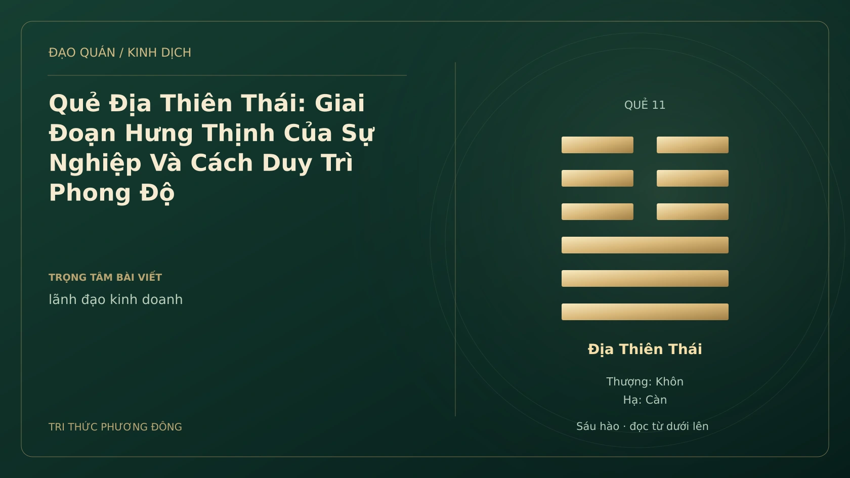 Minh họa Dịch học: Quẻ Địa Thiên Thái: Giai Đoạn Hưng Thịnh Của Sự Nghiệp Và Cách Duy Trì Phong Độ