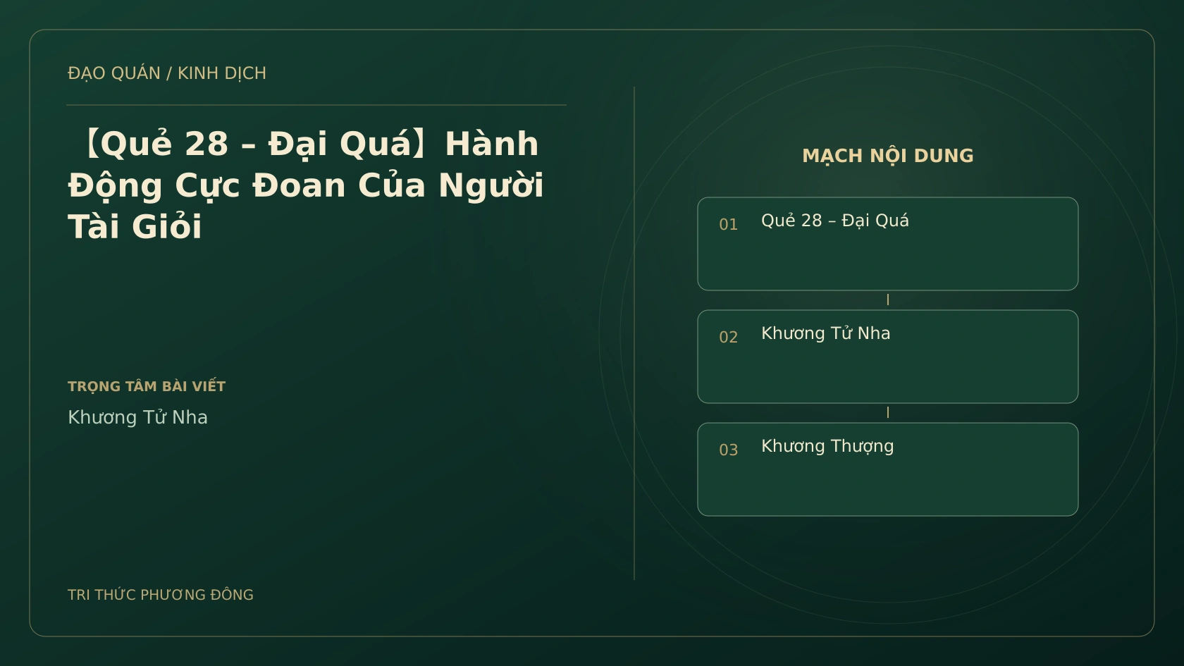 Minh họa Dịch học: 【Quẻ 28 – Đại Quá】Hành Động Cực Đoan Của Người Tài Giỏi