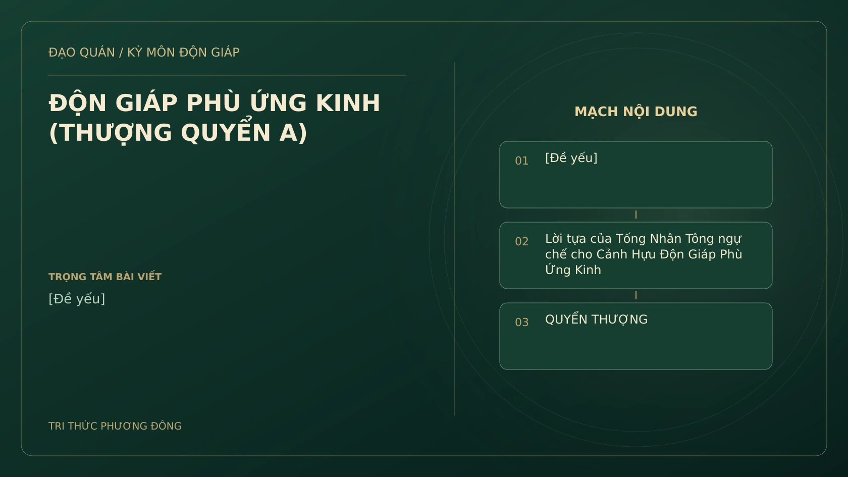 ĐỘN GIÁP PHÙ ỨNG KINH (THƯỢNG QUYỂN A)