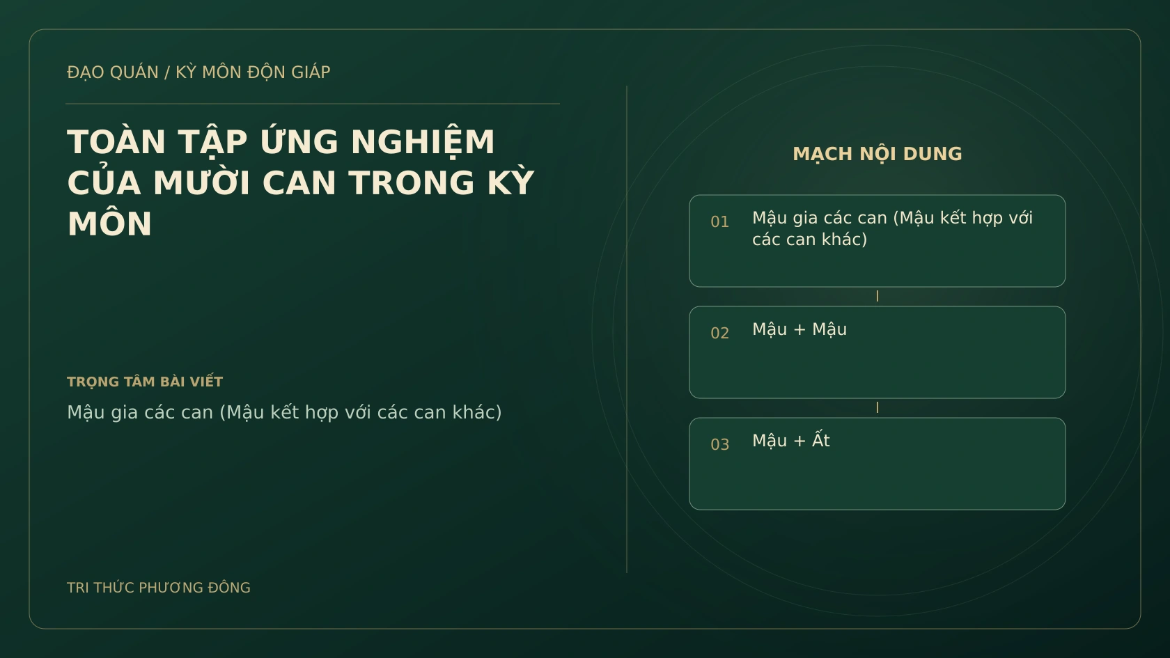 TOÀN TẬP ỨNG NGHIỆM CỦA MƯỜI CAN TRONG KỲ MÔN
