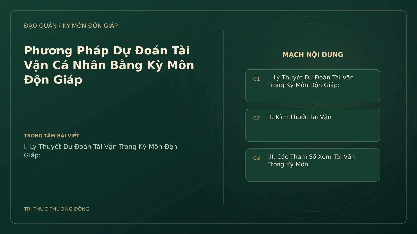 Phương Pháp Dự Đoán Tài Vận Cá Nhân Bằng Kỳ Môn Độn Giáp