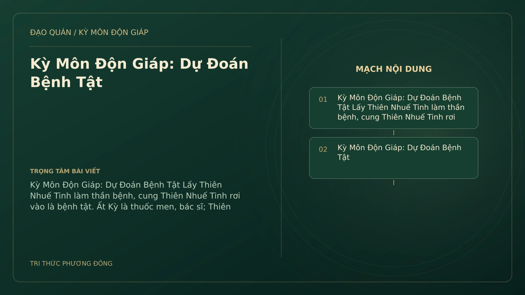 Kỳ Môn Độn Giáp: Dự Đoán Bệnh Tật