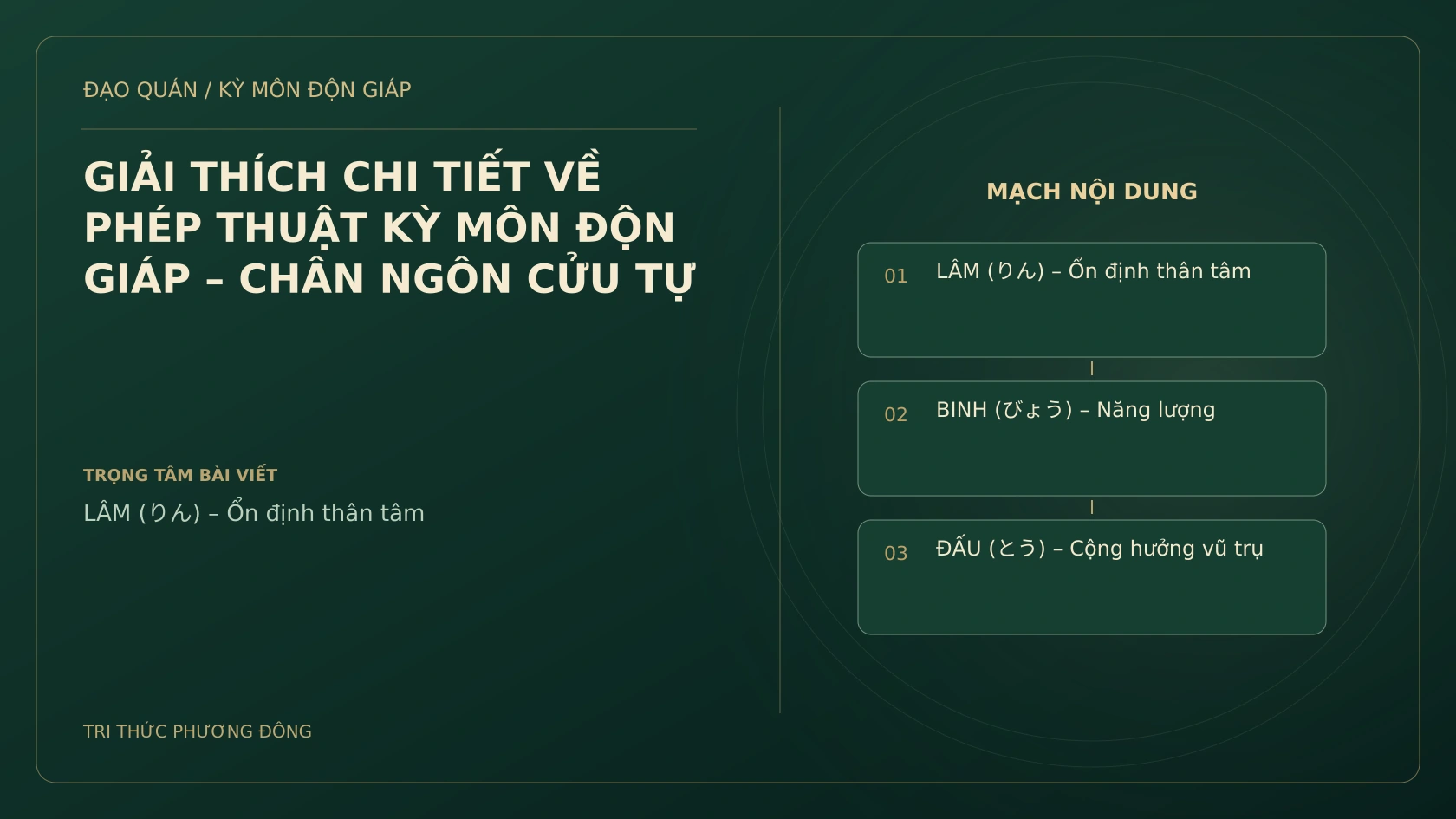 GIẢI THÍCH CHI TIẾT VỀ PHÉP THUẬT KỲ MÔN ĐỘN GIÁP – CHÂN NGÔN CỬU TỰ