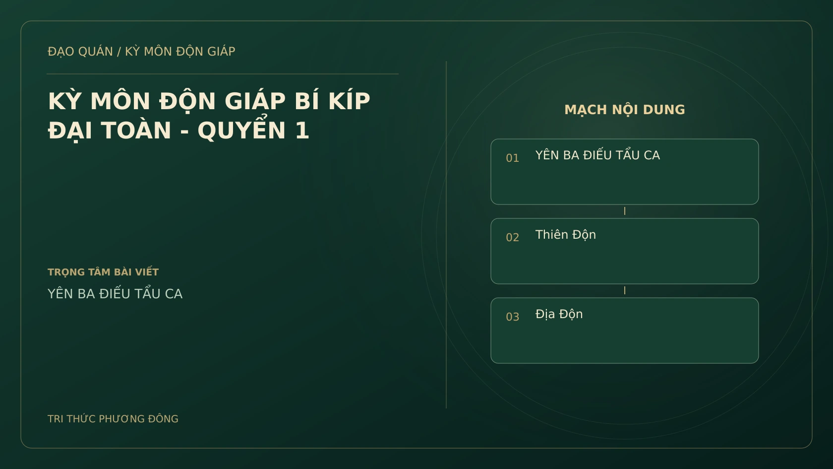 KỲ MÔN ĐỘN GIÁP BÍ KÍP ĐẠI TOÀN - QUYỂN 1
