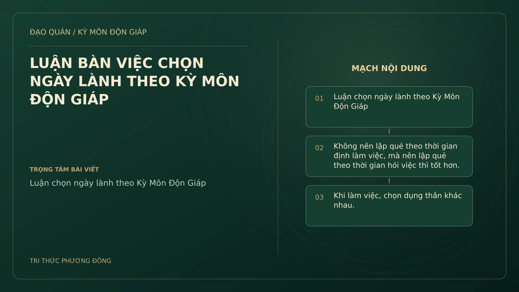 LUẬN BÀN VIỆC CHỌN NGÀY LÀNH THEO KỲ MÔN ĐỘN GIÁP