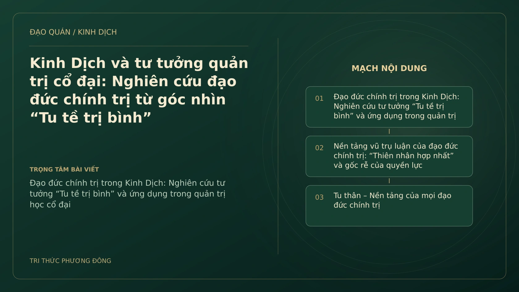 Minh họa Dịch học: Kinh Dịch và tư tưởng quản trị cổ đại: Nghiên cứu đạo đức chính trị từ góc nhìn “Tu tề trị bình”