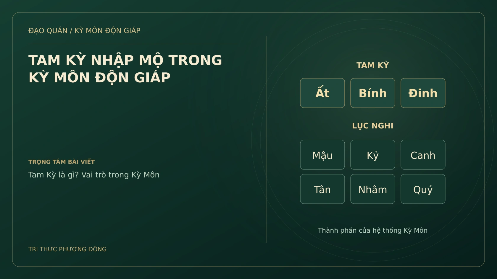 TAM KỲ NHẬP MỘ TRONG KỲ MÔN ĐỘN GIÁP