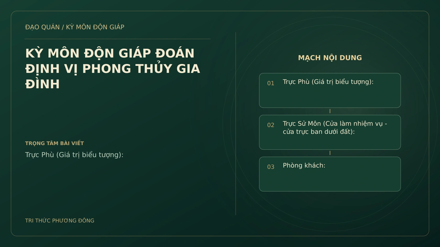 KỲ MÔN ĐỘN GIÁP ĐOÁN ĐỊNH VỊ PHONG THỦY GIA ĐÌNH
