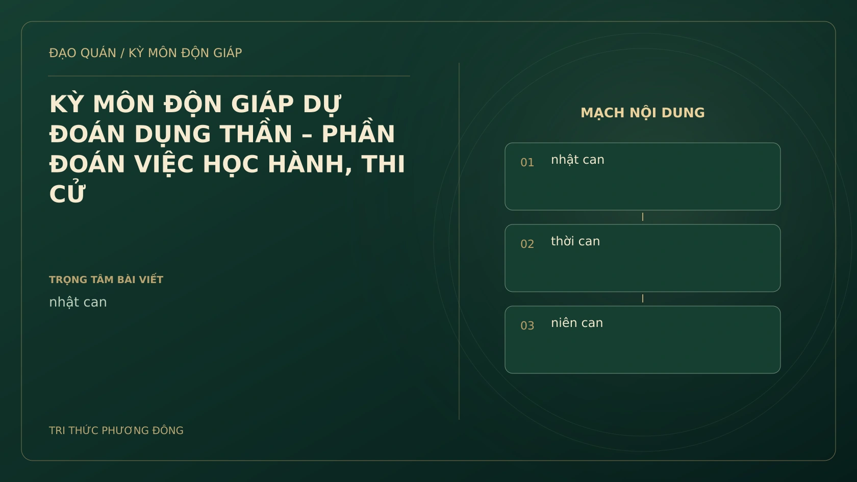 KỲ MÔN ĐỘN GIÁP DỰ ĐOÁN DỤNG THẦN – PHẦN ĐOÁN VIỆC HỌC HÀNH, THI CỬ