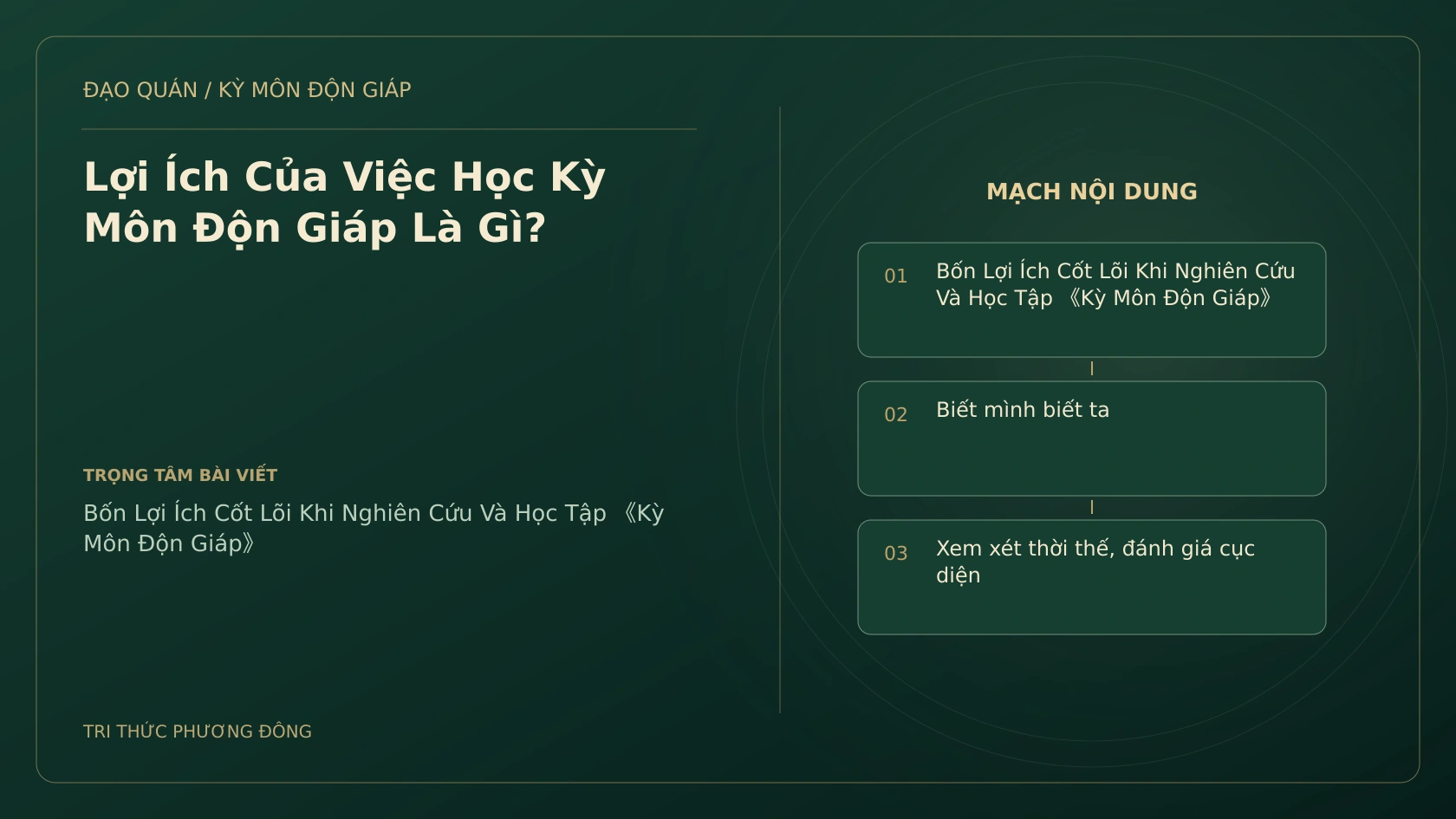 Lợi Ích Của Việc Học Kỳ Môn Độn Giáp Là Gì?