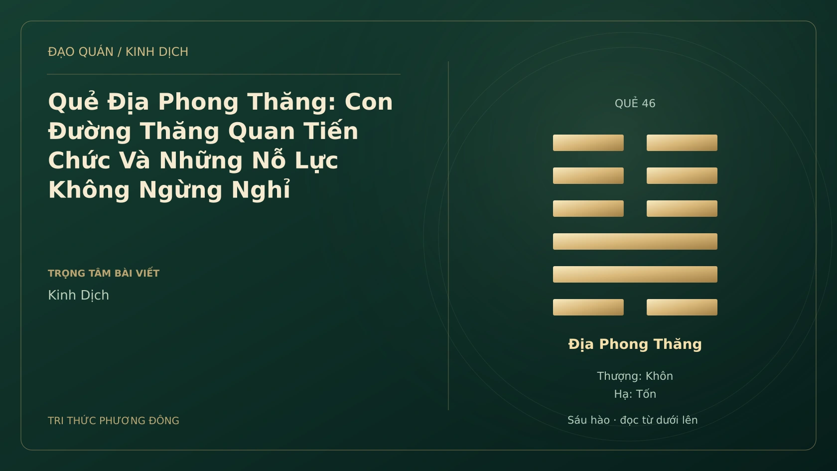 Minh họa Dịch học: Quẻ Địa Phong Thăng: Con Đường Thăng Quan Tiến Chức Và Những Nỗ Lực Không Ngừng Nghỉ