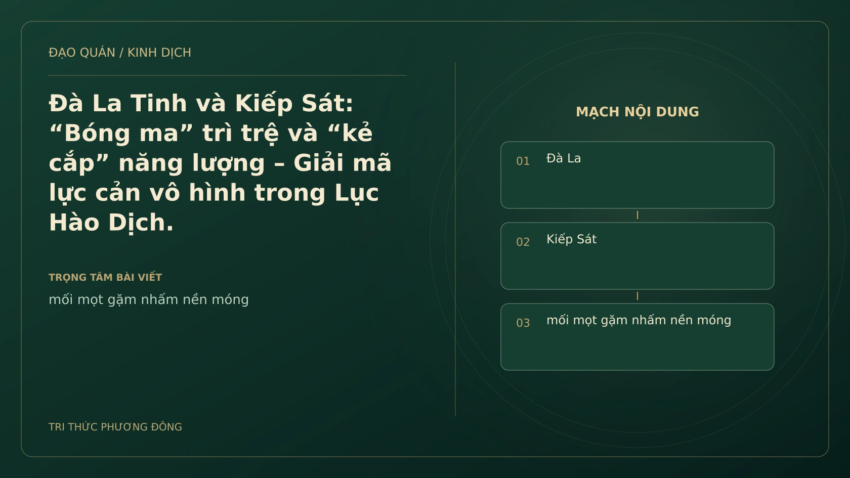 Minh họa Dịch học: Đà La Tinh và Kiếp Sát: “Bóng ma” trì trệ và “kẻ cắp” năng lượng – Giải mã lực cản vô hình trong Lục Hào Dịch.