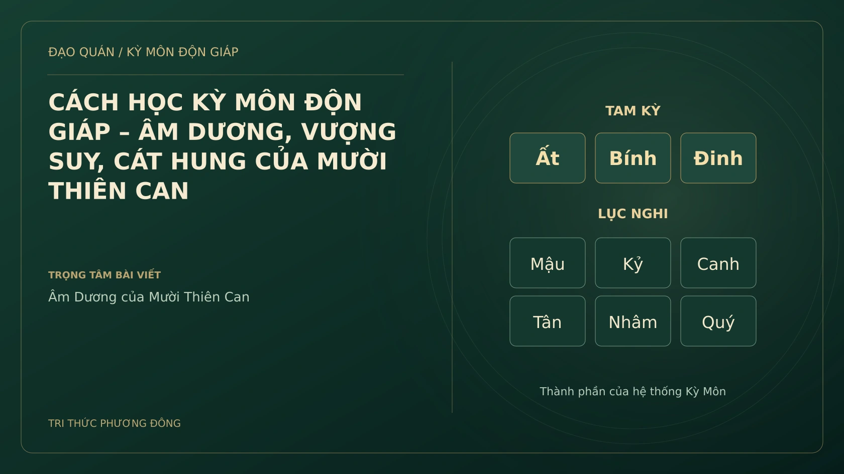 CÁCH HỌC KỲ MÔN ĐỘN GIÁP – ÂM DƯƠNG, VƯỢNG SUY, CÁT HUNG CỦA MƯỜI THIÊN CAN