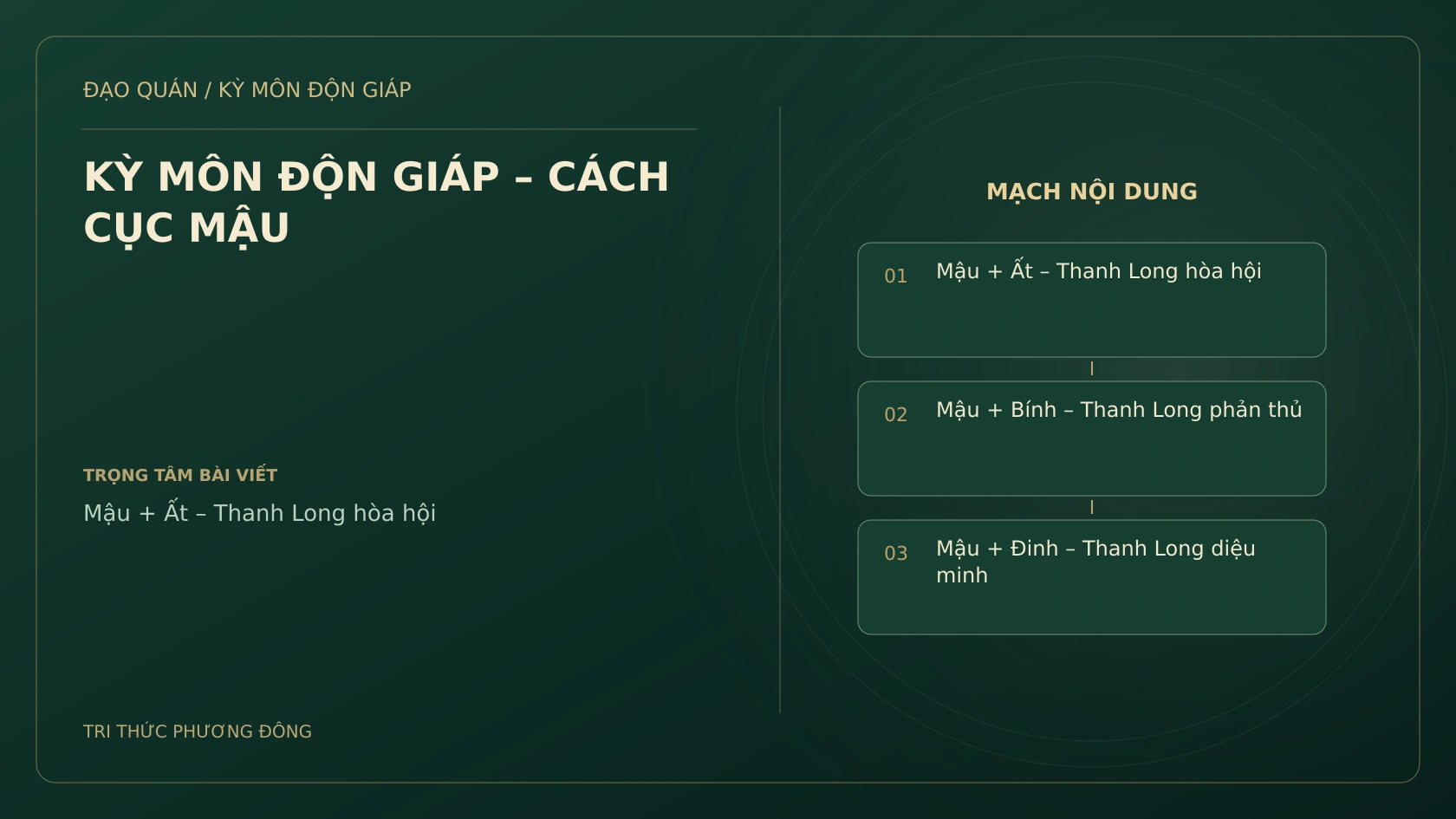 KỲ MÔN ĐỘN GIÁP – CÁCH CỤC MẬU