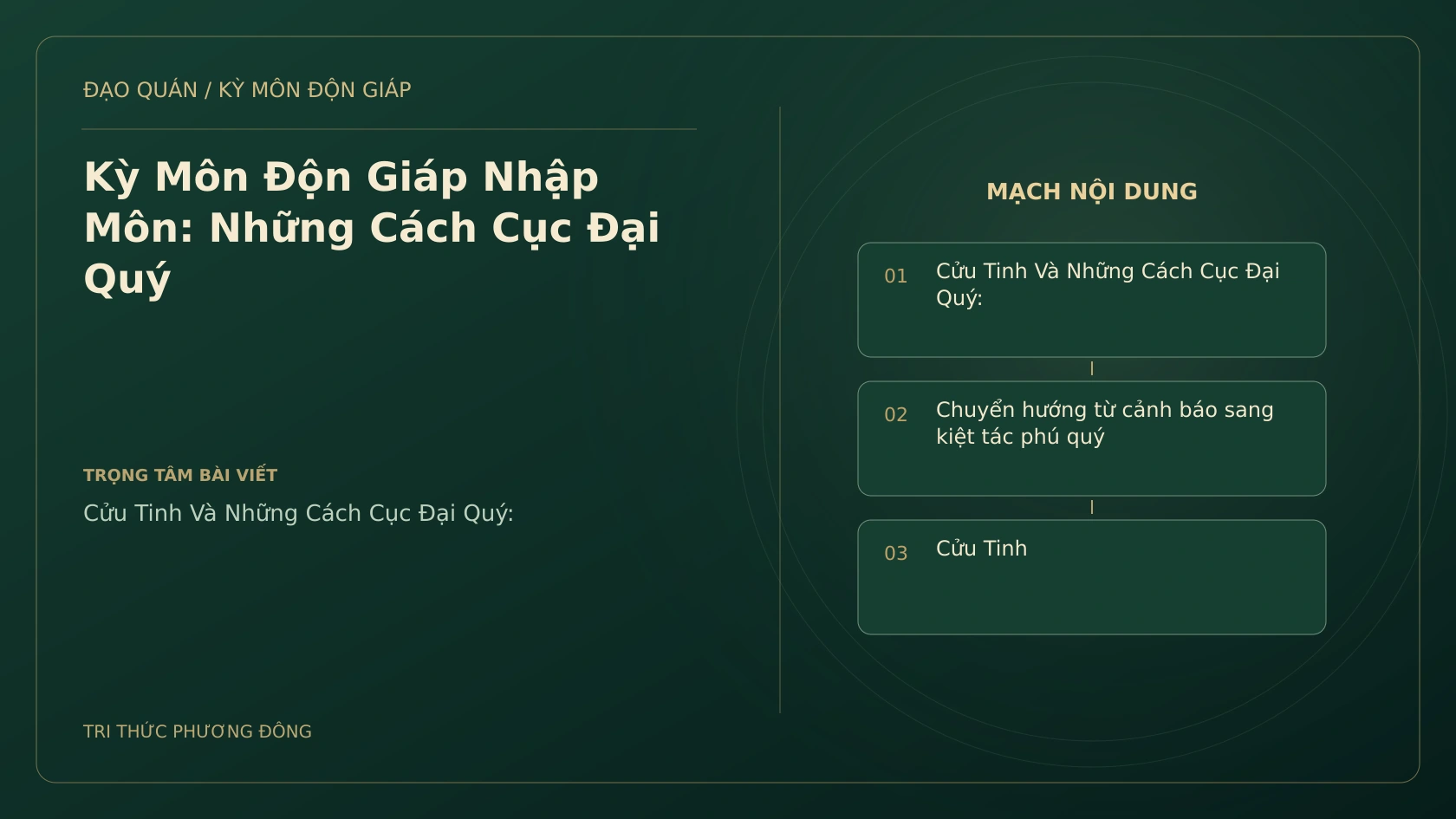 Kỳ Môn Độn Giáp Nhập Môn: Những Cách Cục Đại Quý