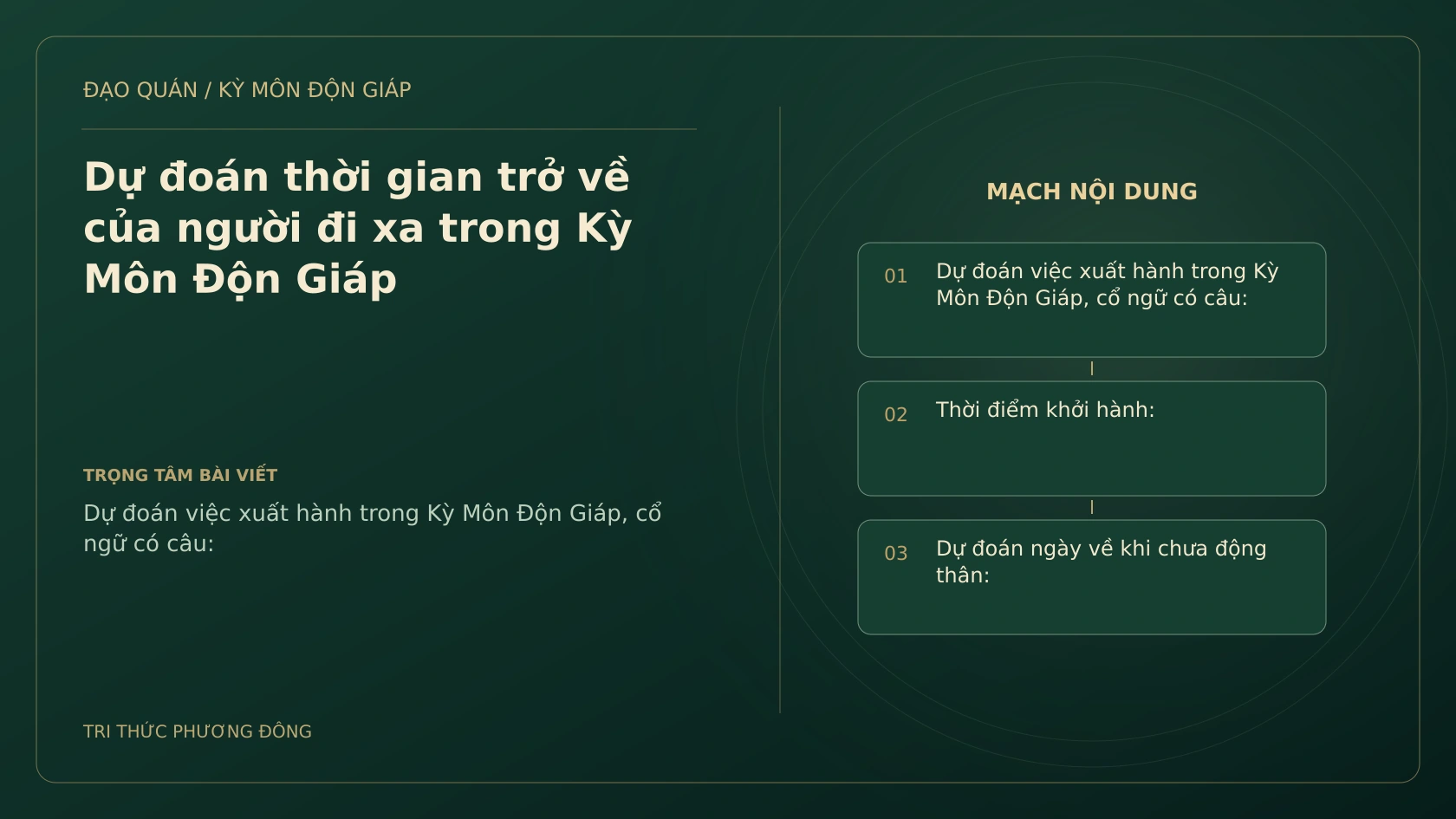Dự đoán thời gian trở về của người đi xa trong Kỳ Môn Độn Giáp