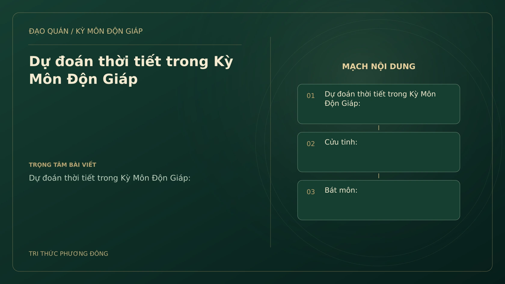 Dự đoán thời tiết trong Kỳ Môn Độn Giáp