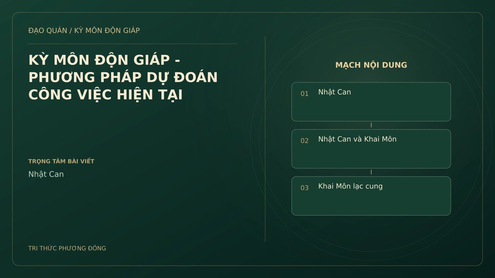 KỲ MÔN ĐỘN GIÁP - PHƯƠNG PHÁP DỰ ĐOÁN CÔNG VIỆC HIỆN TẠI