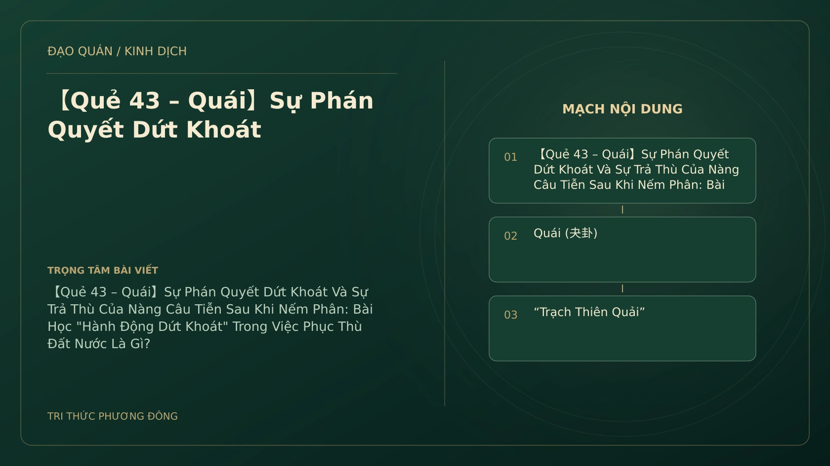 Minh họa Dịch học: 【Quẻ 43 – Quái】Sự Phán Quyết Dứt Khoát