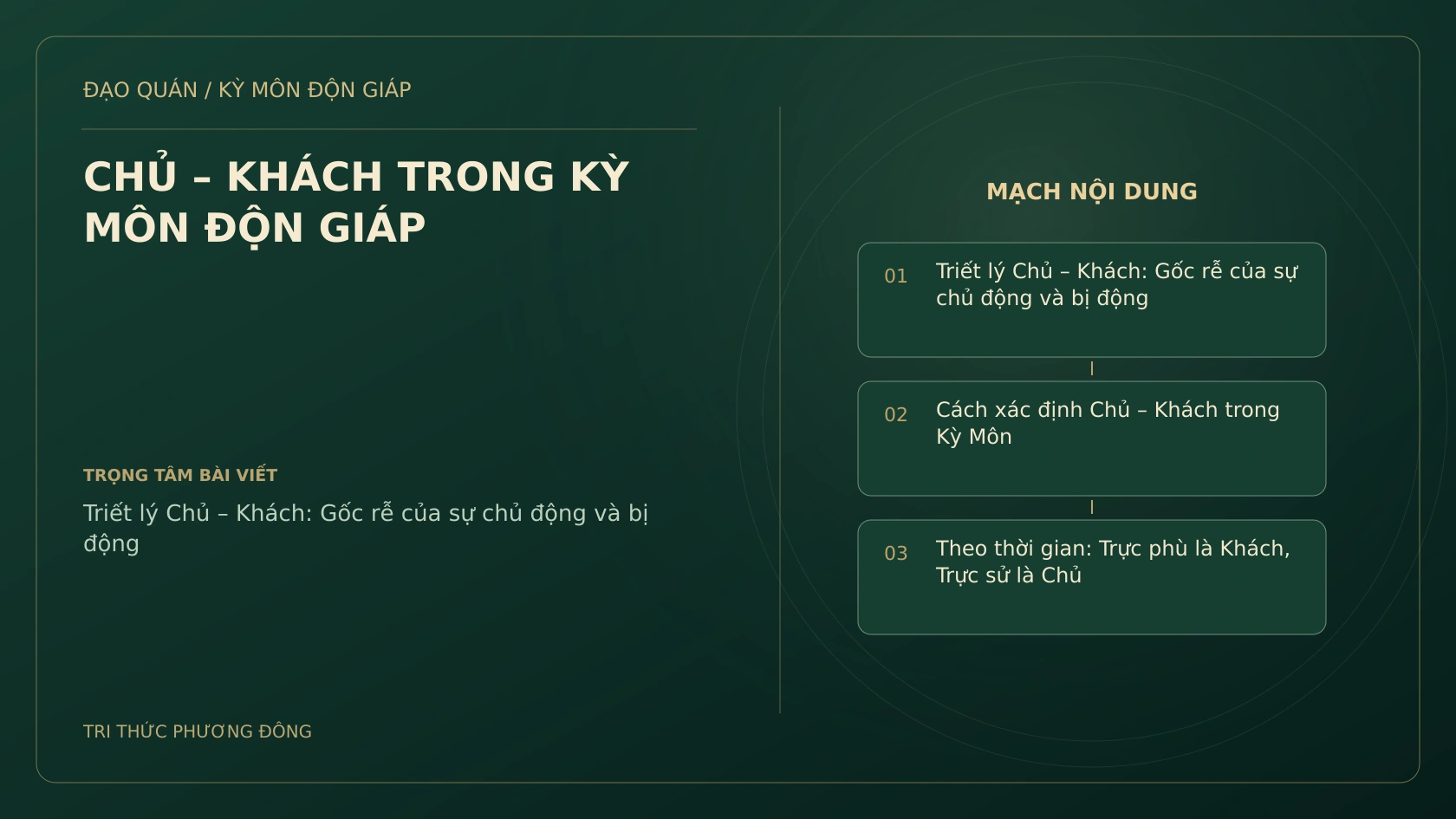 CHỦ – KHÁCH TRONG KỲ MÔN ĐỘN GIÁP