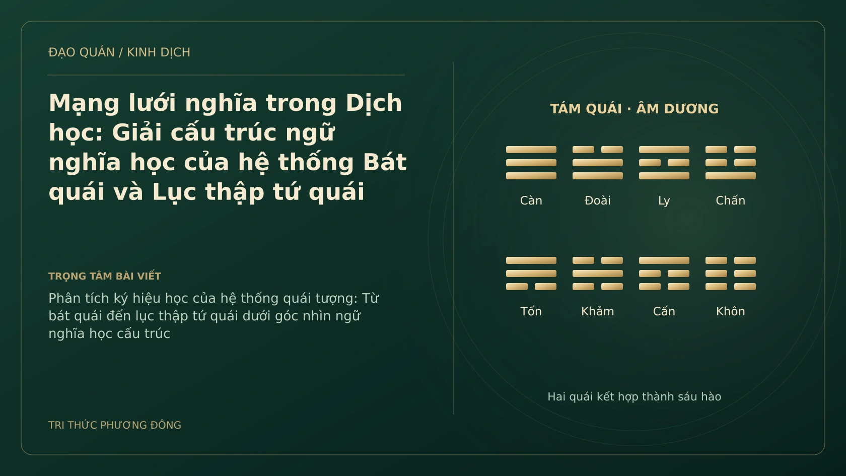 Minh họa Dịch học: Mạng lưới nghĩa trong Dịch học: Giải cấu trúc ngữ nghĩa học của hệ thống Bát quái và Lục thập tứ quái