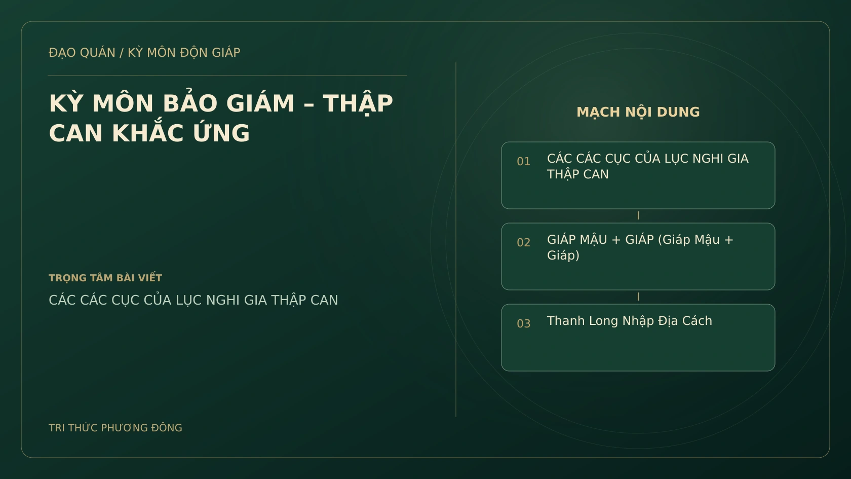 KỲ MÔN BẢO GIÁM – THẬP CAN KHẮC ỨNG