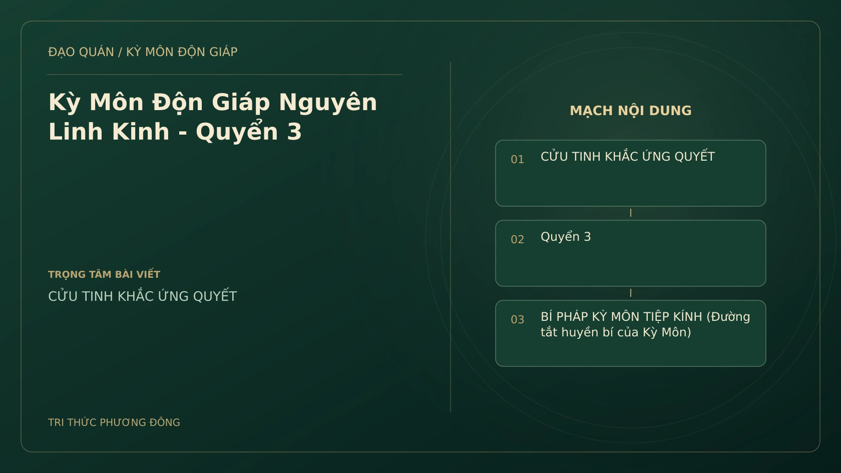 Kỳ Môn Độn Giáp Nguyên Linh Kinh - Quyển 3