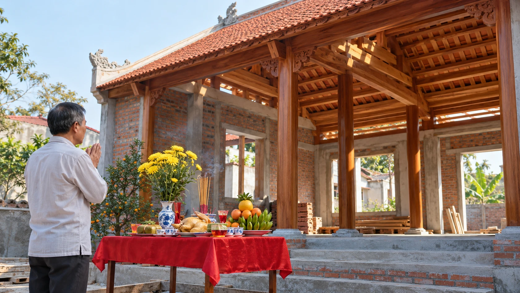 Thủ tục làm lễ cất mái